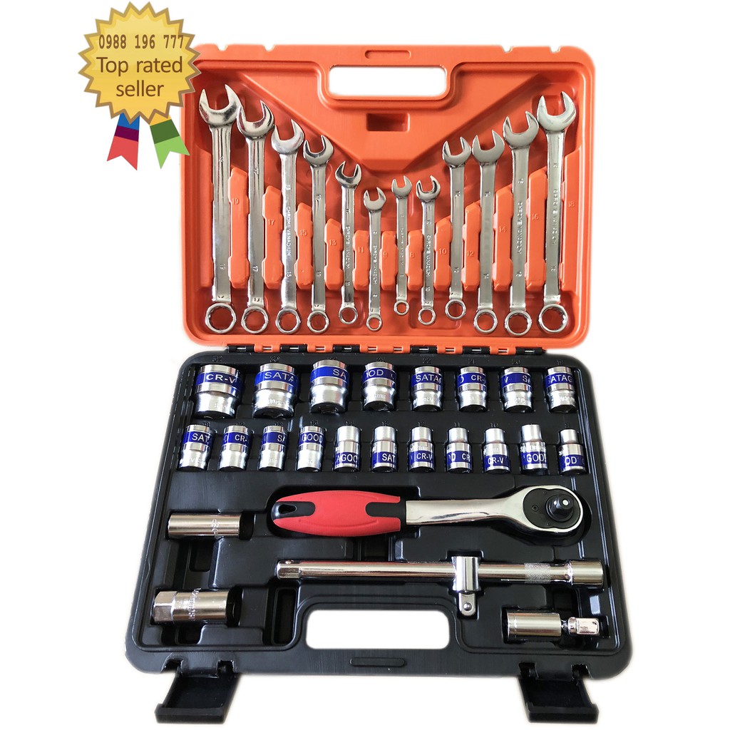 Bộ khẩu mở ốc vít buri kèm cờ lê siêu tiện ích 37 chi tiết
