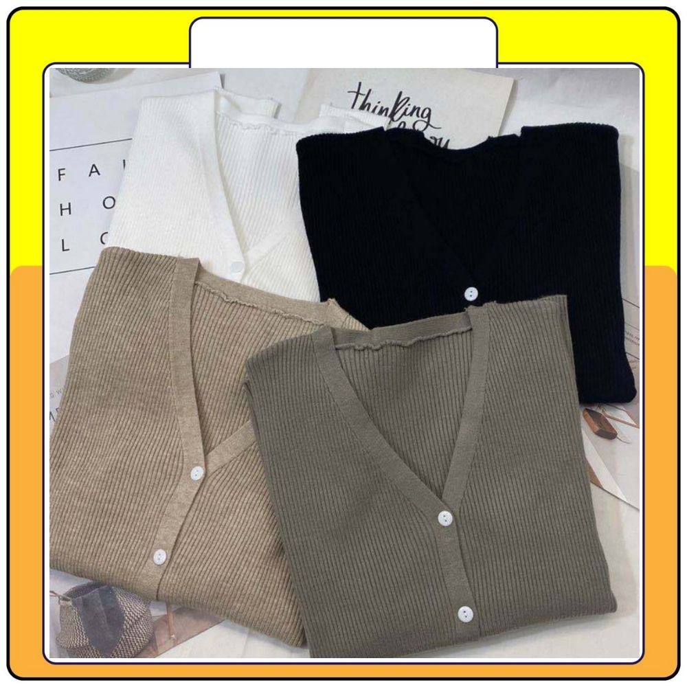 Áo khoác cagidan len nữ tutu dáng ngắn dài phong cách Hàn Quốc, áo cgd cúc dài tay Queenshop