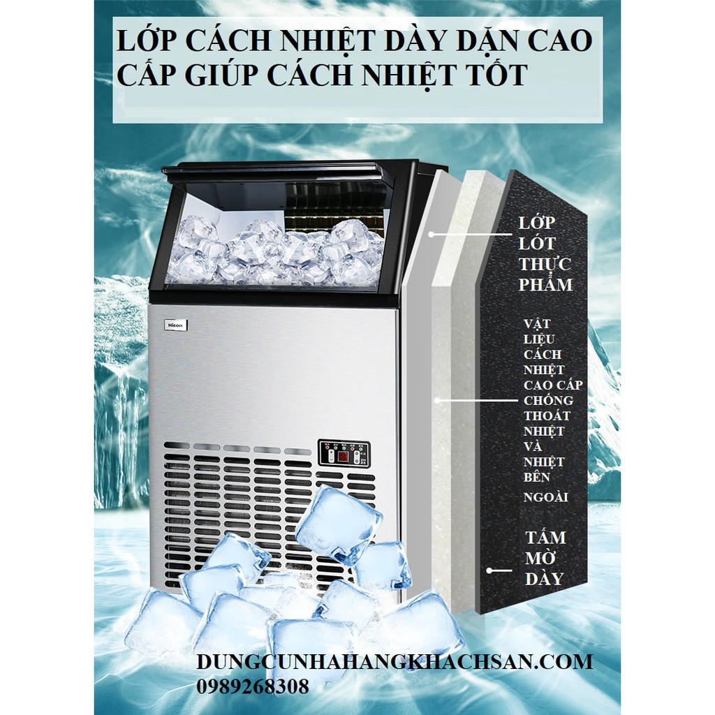 Máy làm đá viên TAKAIPRO / HICON  HZB-60- công suất 68Kg/24 giờ- Thương hiệu Nhật Bản- Bảo hành 1 năm