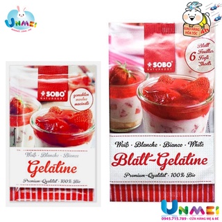 GELATINE HỮU CƠ SOBO 9 gram (Gelatin lá/ Bột Gelatin)