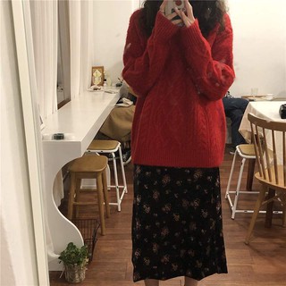 Áo len vặn thừng dáng dài