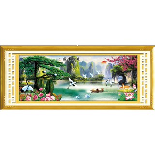 Tranh Thêu Chữ Thập Non Nước Hữu Tình 222790
