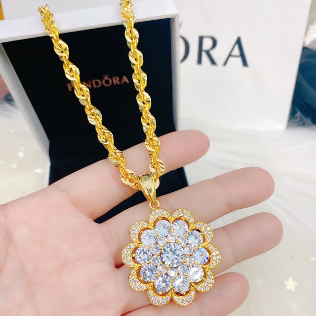 Dây chuyền mặt hoa mai mạ vàng 18