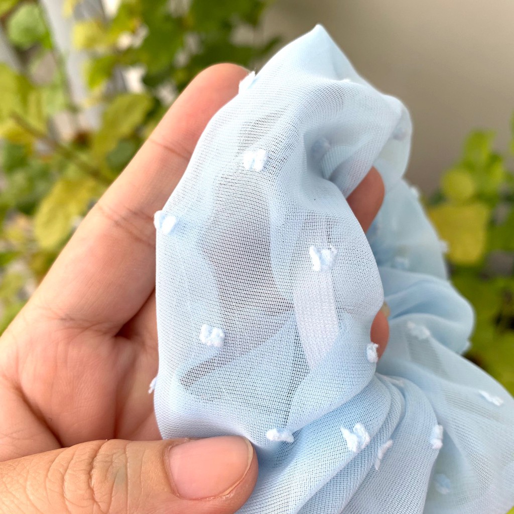 cột tóc vải scrunchies bông bi cao cấp