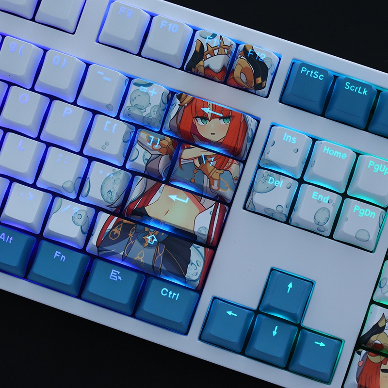 Nilou theme keycap Genshin Impact throughLight keycap OEM profile PBT Bàn phím cơ học nhuộm thăng hoa keycap keycap cá nhân hóa 108 phím