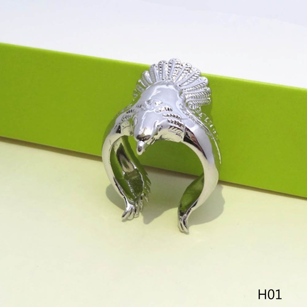 Nhẫn mạ vàng bạc hình chim đại bàng 3D phong cách cổ điển cho nam và nữ