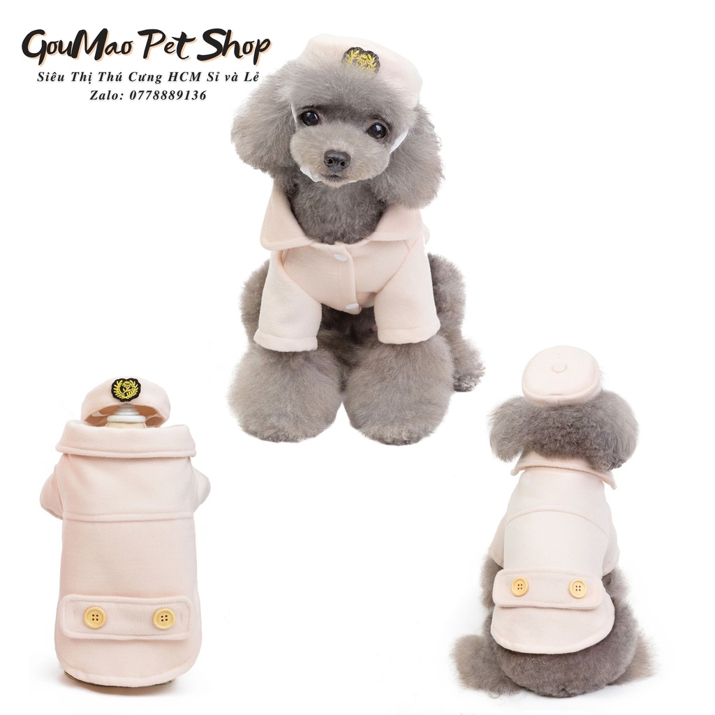 [Ảnh thật] Áo khoác + nón chất nỉ siêu đẹp dành cho chó mèo - goumao pet