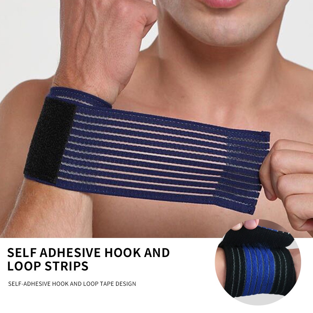 1 Băng Quấn Cổ Tay Co Giãn Bằng Cotton Dùng Tập Thể Thao / Tennis / Thể Hình