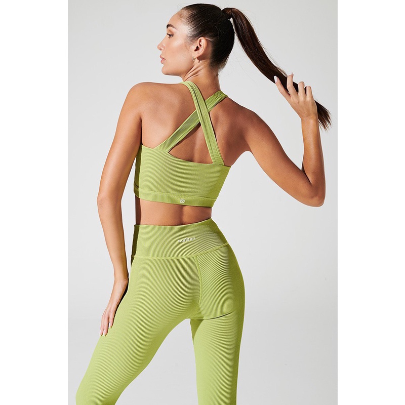 OLABEN Áo bra ngắn yoga gym Galvina Bra Green Smoke