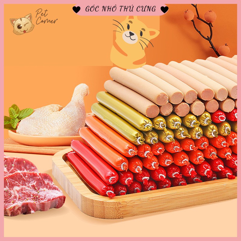 [Gói 30 que] Xúc xích dinh dưỡng Pet Snacks cho thú cưng 500g (Xúc xích ăn liền bổ sung dưỡng chất cho chó mèo)