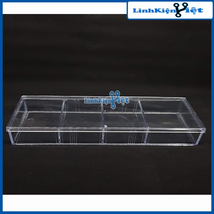 Hộp Đựng Linh Kiện 4 Ngăn Mica Trong Suốt