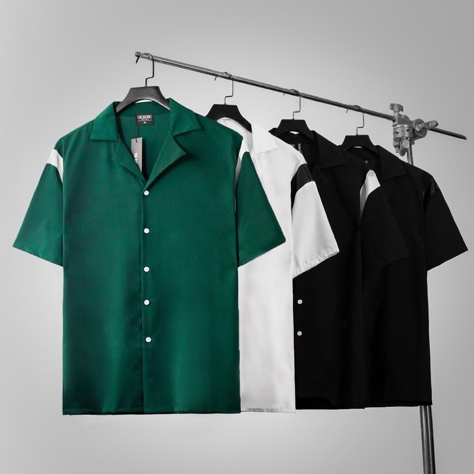 Áo sơ mi The Bad God Striped cuban shirt (Lem mực nhẹ)