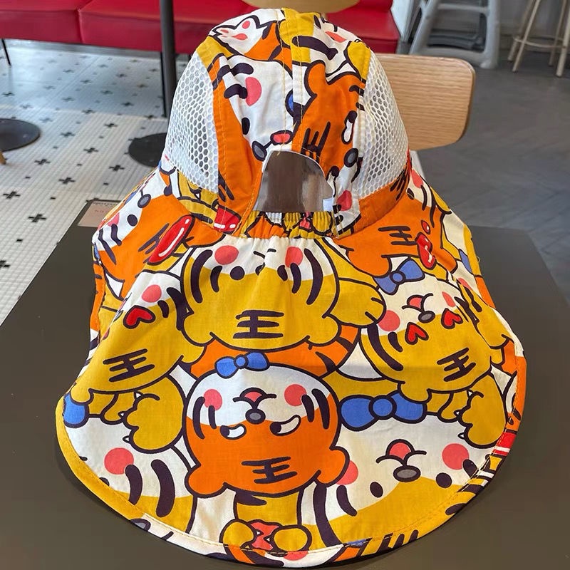 Nón Tai Bèo Vành Rộng Phối Lưới Thoáng Khí Thời Trang Đi Biển Mùa Hè Cho Bé