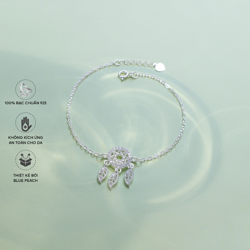 Lắc Tay Bạc Blue Peach Flower Dreamcatcher VN LT603