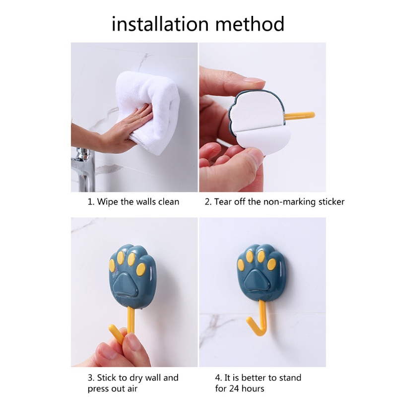 Set 8 Móc Treo Quần Áo Dán Tường Bằng Nhựa Eva Chống Nước Tái Sử Dụng Được