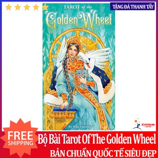 Bài tarot bài tarot of the golden wheel tặng thảm, túi đựng bài tarot và tặng đá thanh tẩy