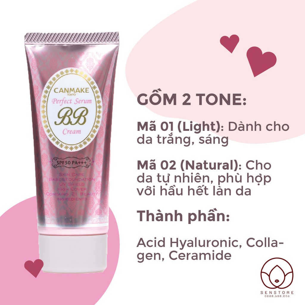 KEM NỀN TRANG ĐIỂM  CANMAKE PERFECT SERUM BB CREAM NHẬT BẢN