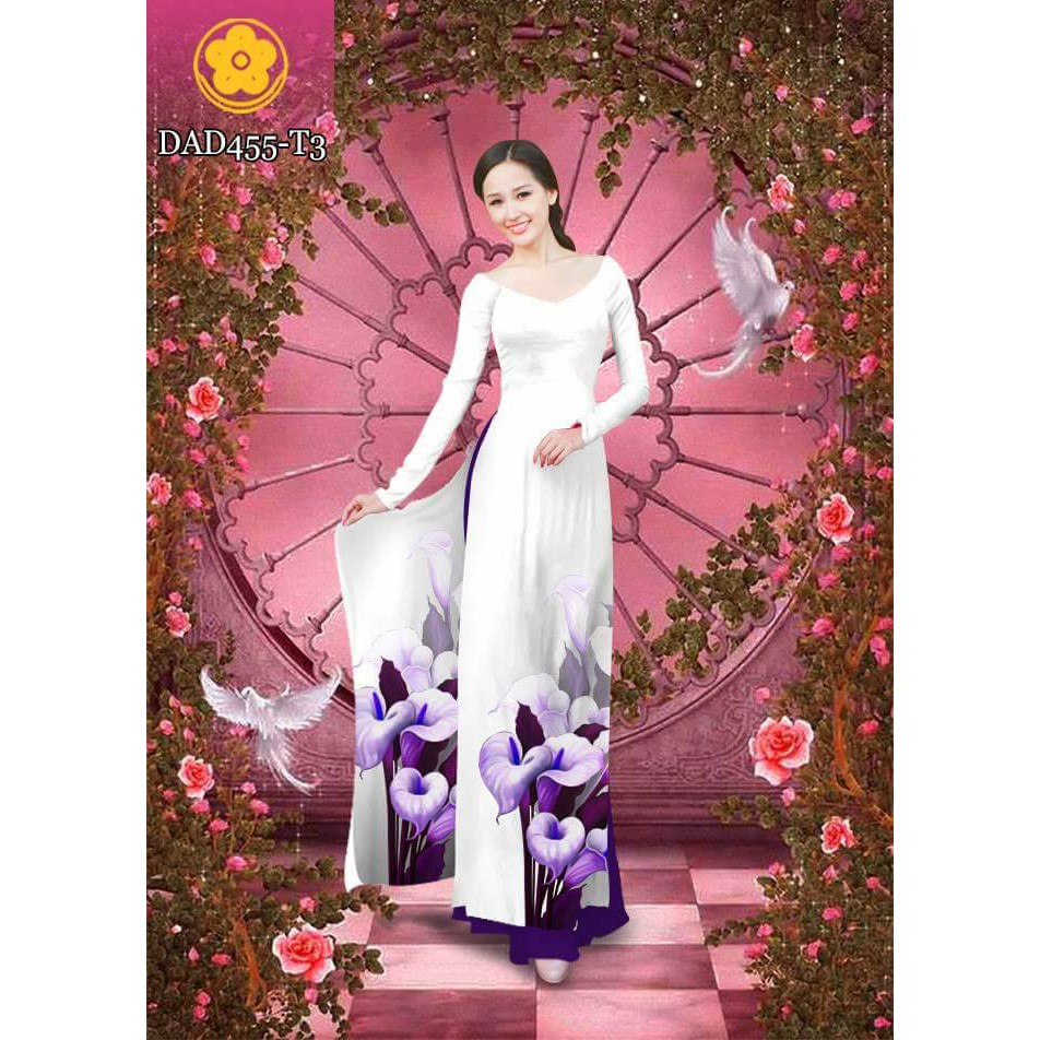 Vải may áo dài in 3D Lụa cao cấp