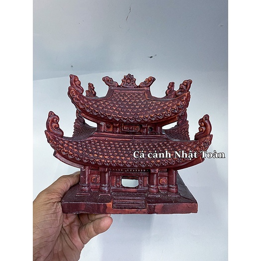 TIỂU CẢNH ĐÌNH CHÙA TRANG TRÍ BỂ CÁ, TIỂU CẢNH 17X10X17CM