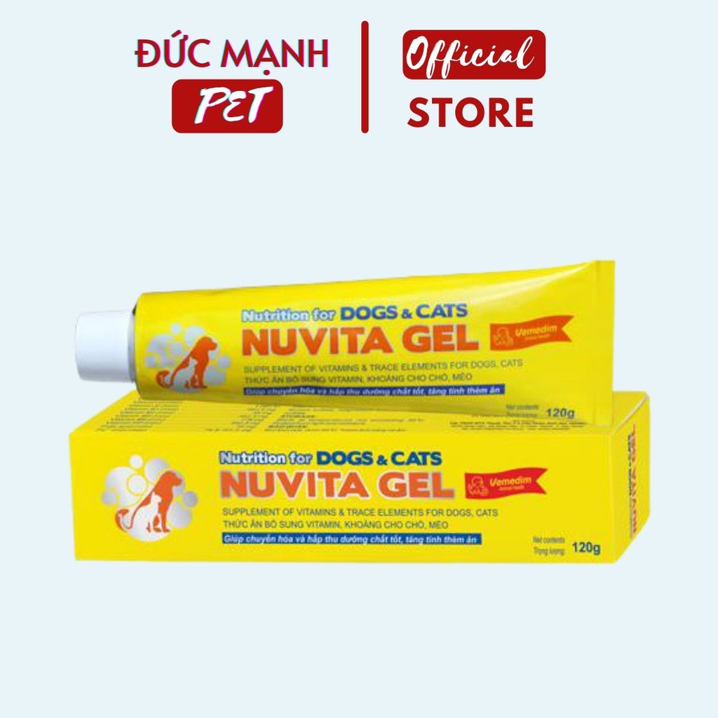 NUVITA GEL - Gel dành cho chó mèo biếng ăn, chó mang thai, chó gầy gò, mới ốm dậy.