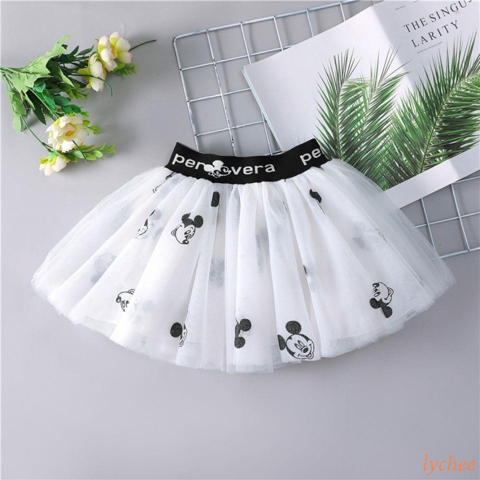 Chân váy xòe in hình chuột Mickey xinh xắn cho bé gái