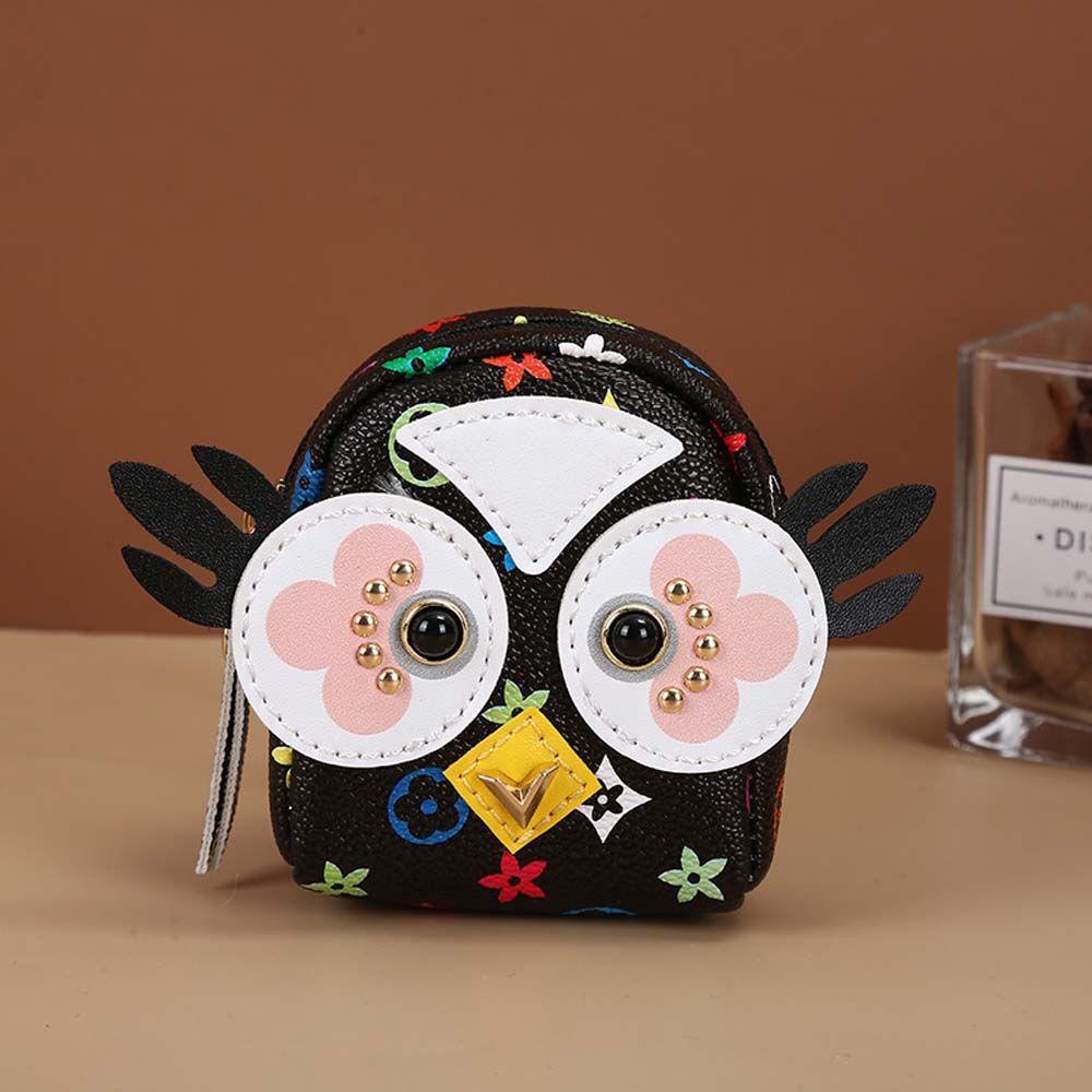 Ví Đựng Tiền Xu / Tai Nghe Mini In Họa Tiết Chim Cú Dễ Thương