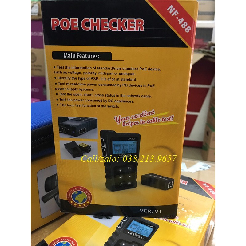 Máy Test Và Kiểm Tra Tín Hiệu Cáp Mạng POE NOYAFA NF-488