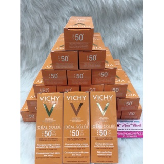 Kem Chống Nắng Không Gây Nhờn Rít Không Màu SPF50  Vichy Capital Soleil SPF50 Face Dry Touch