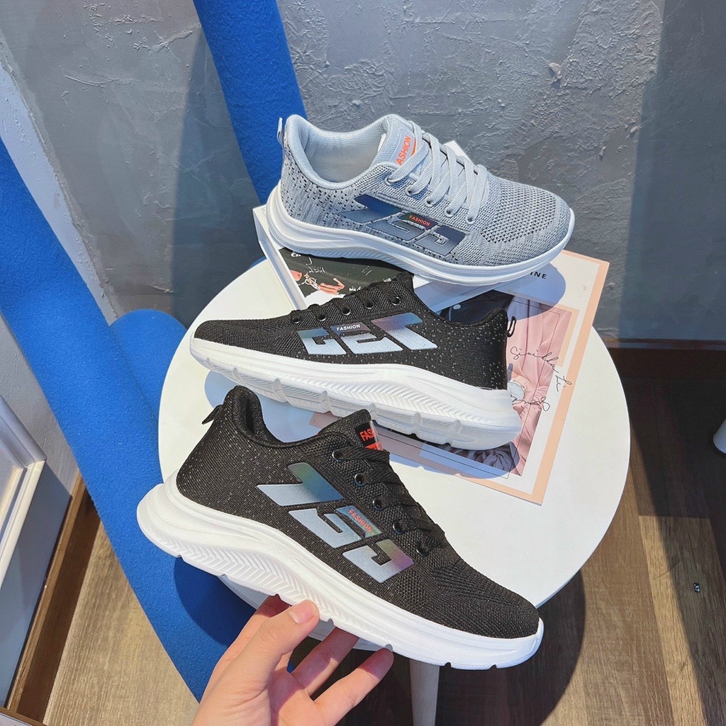 Giầy Thể Thao Nam Cao Cấp [ Đen Xám ] - Sneaker Nam