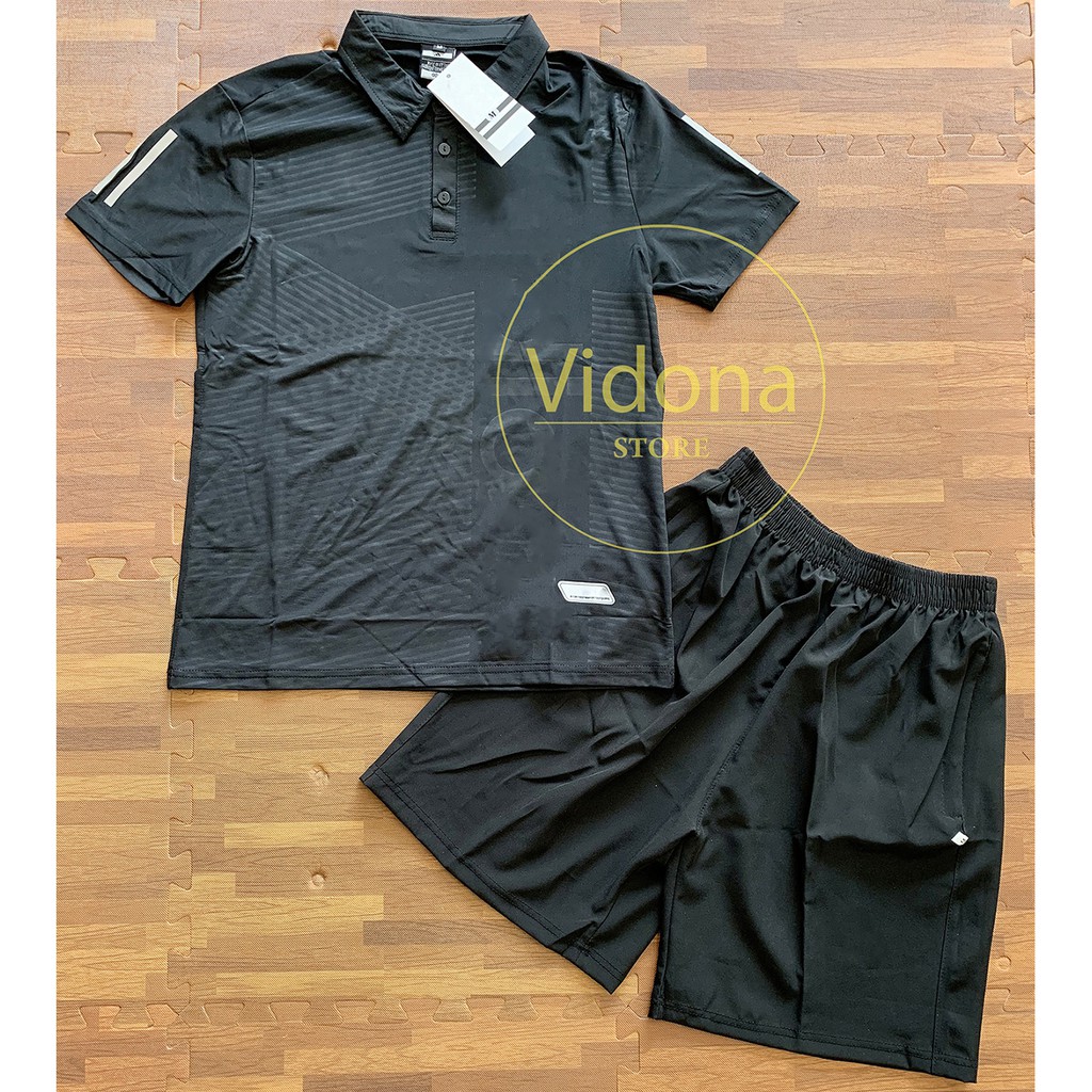 BỘ THỂ THAO NAM, QUẦN ÁO THỂ THAO CỔ BẺ, VẢI THUN LẠNH 4 CHIỀU, QUẦN VẢI DÙ | BigBuy360 - bigbuy360.vn