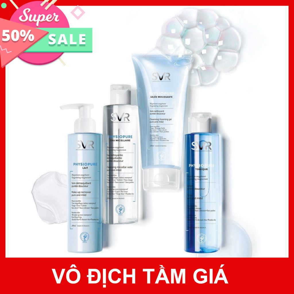[CHÍNH HÃNG] SVR Dung Dịch Cân Bằng Giúp Làm Sạch Nhẹ nNhangf, Dưỡng Ẩm Cho Da Mặt Nhạy Cảm Physiopure Tonique 200ml