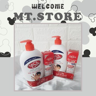 Nước rửa tay Lifebuoy màu đỏ bảo vệ vượt trội 500g TẶNG nước rửa tay khô dạng gel 90ml hoặc kem đánh răng PS