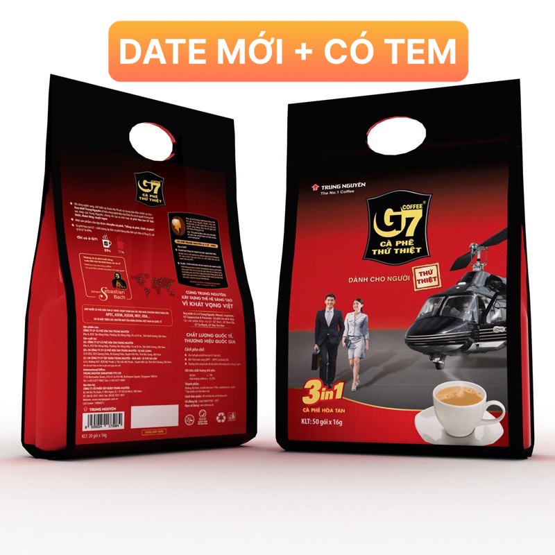 CAFE TRUNG NGUYÊN - CAFE G7 BỊCH 50 GÓI - CÀ PHÊ SỮA HÒA TAN 3 IN 1 TRUNG NGUYÊN