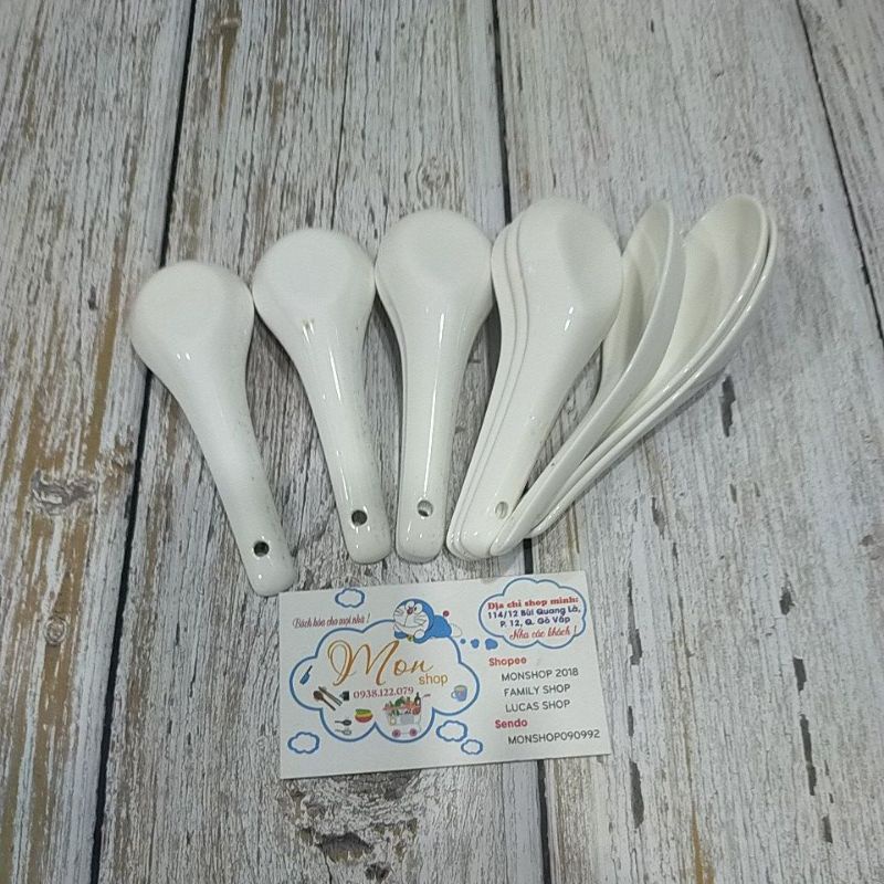 10 Muỗng Sứ Trắng Giá Rẻ Như Hình 100%