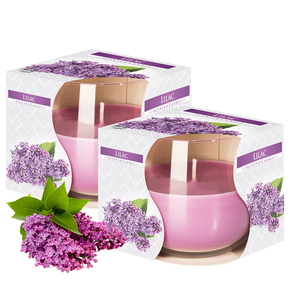 Combo 2 ly nến thơm tinh dầu Bispol Lilac 100g - hoa tử đinh hương, nến xông phòng, trang trí, không khói