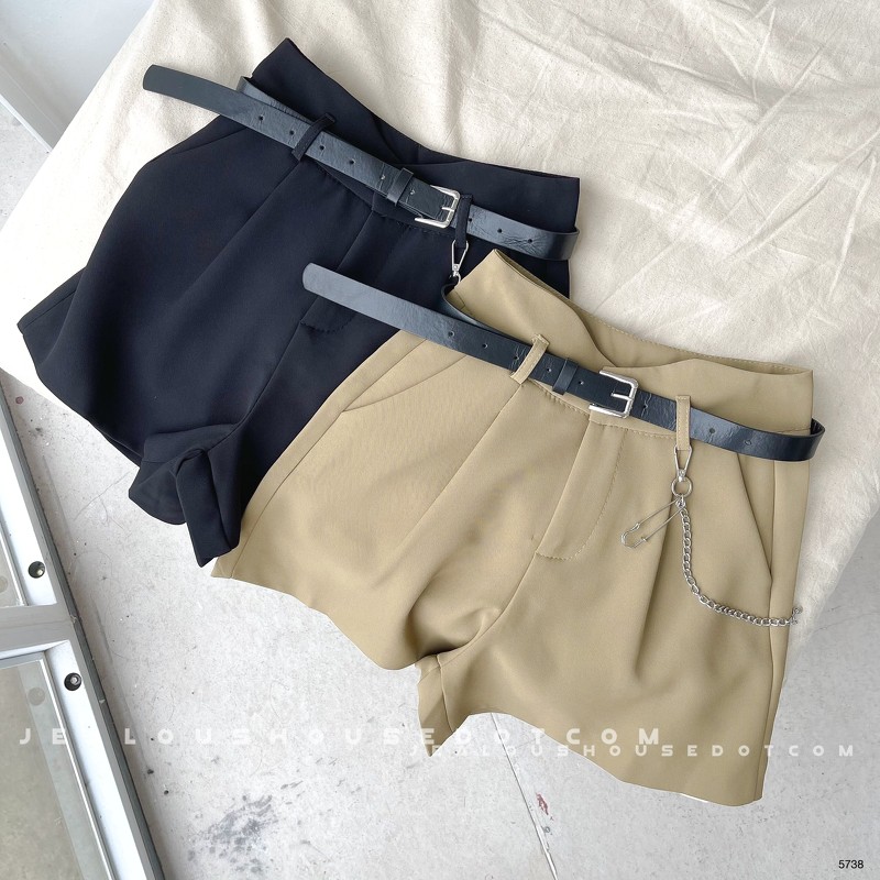 Quần short vải nữ, quần kaki cạp nhọn 5738