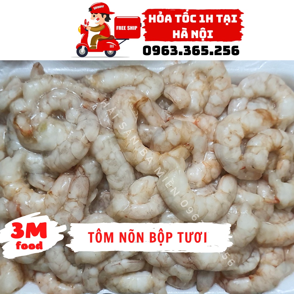 Tôm nõn Bộp Khay 500gr , Tôm nõn tươi ngon  3M FOOD HS