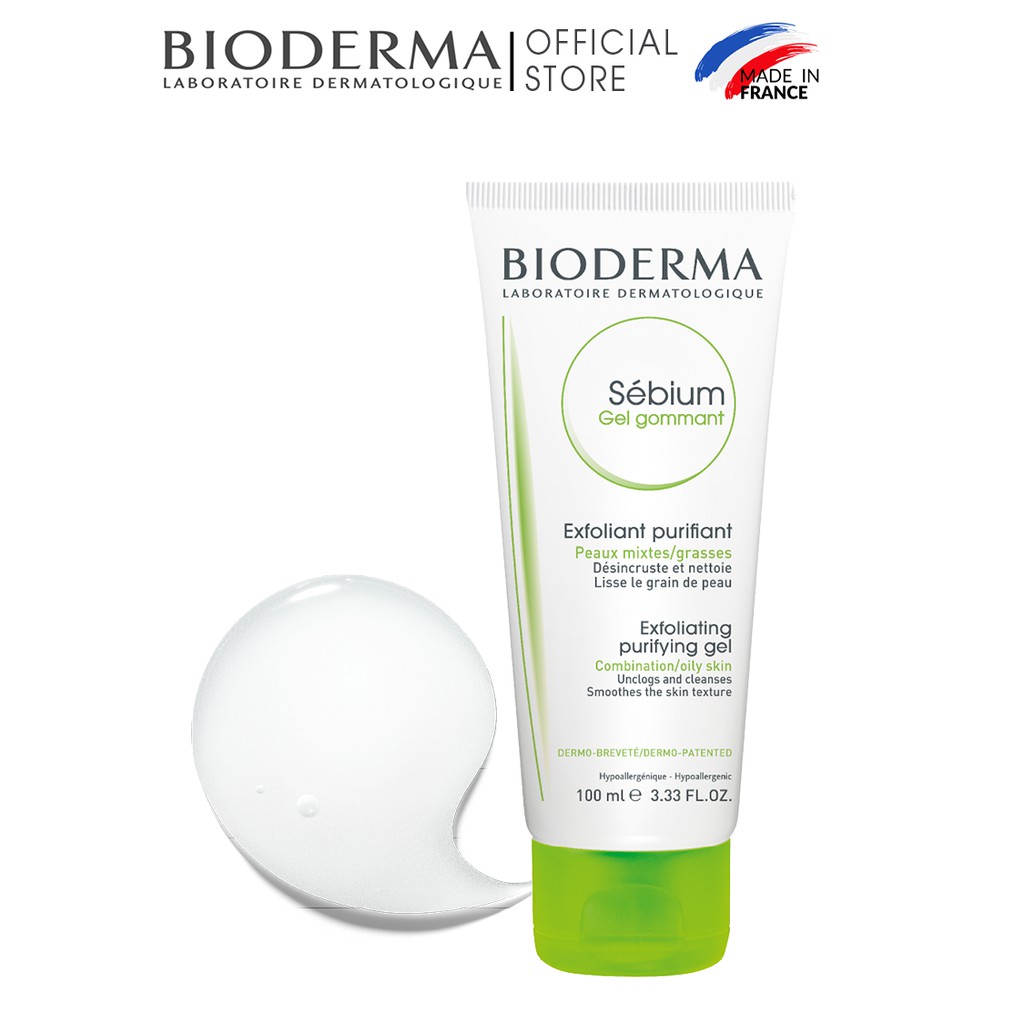 Bộ đôi nước tẩy trang làm sạch micellar cho da hỗn hợp và da dầu Bioderma Sebium H2O 250ml và Gel tẩy tế bào chết 100ml