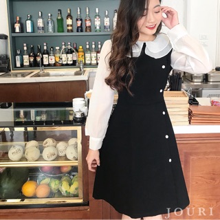 Váy đen mix tay organza
