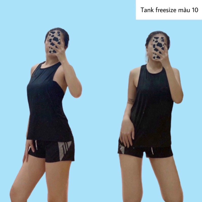 Áo tanktop ba lỗ nữ form rộng chất liệu vải lưới mè tập gym yoga chạy bộ nhiều màu - 680117