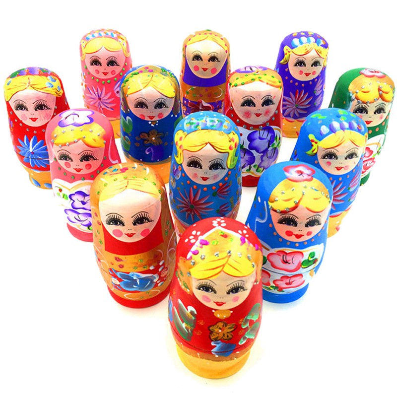 Bộ 5 Búp Bê Nga Matryoshka Bằng Gỗ Thiết Kế Độc Đáo