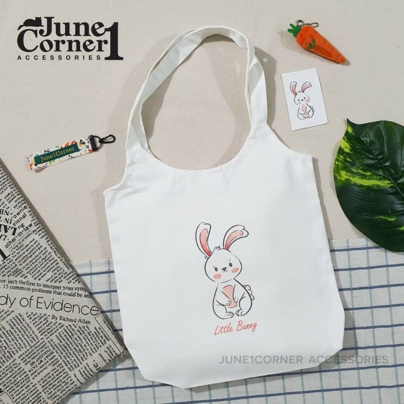 Túi đeo vai đi làm, đi học đẹp giá rẻ, form to, 2 lớp, vải canvas - THỎ BUNNY