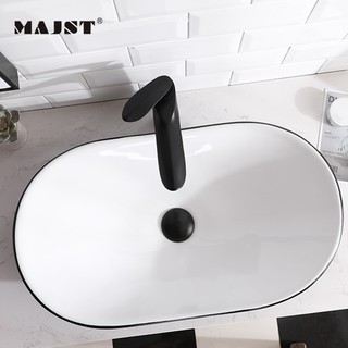 Lavabo sứ nghệ thuật ,Chậu sứ nghệ thuật trắng đen MAJST.
