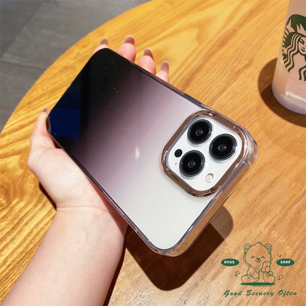 Ốp Điện Thoại TPU Trong Suốt Mạ Điện Hai Màu gradient Lấp Lánh Chống Rơi Cho Iphone 13 12 11 Pro Max