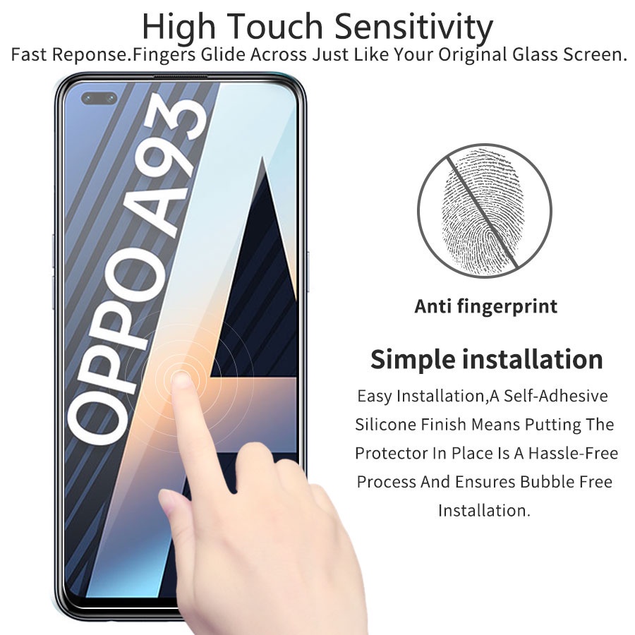 Kính cường lực 3 trong 1 cho Oppo A3S A5S F9 F11 Pro F5 F7 A12 A12E A31 A15 A15S A52 A83 A92 A33 A53 A91 A93 A5 A9