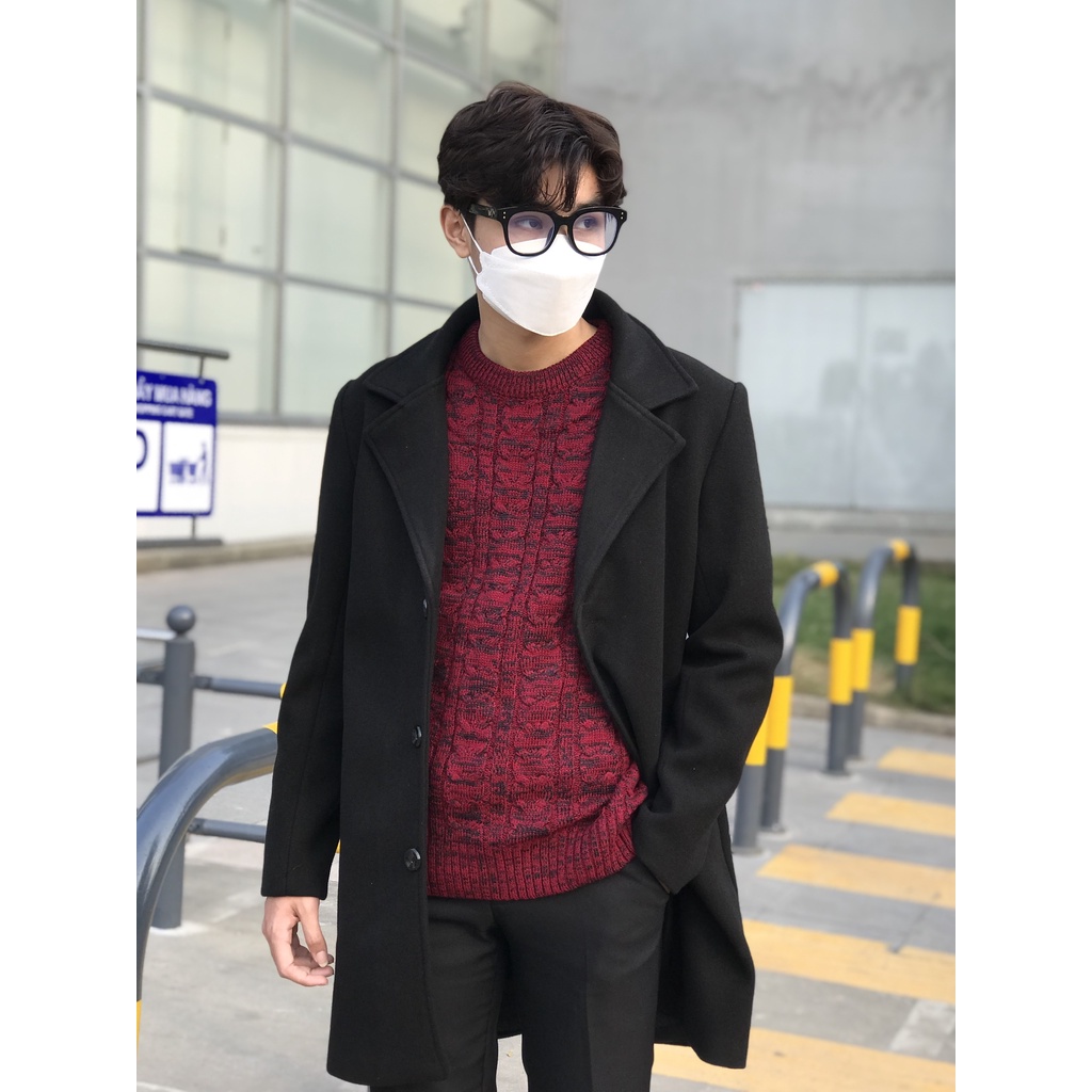 Áo Khoác Măng Tô Nam, Dạ - Mangto Dáng Dài Trơn Đơn Giản & Lịch Lãm, Chất Đẹp