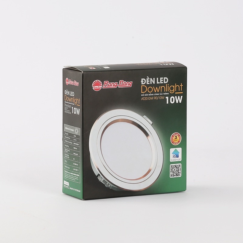 Đèn LED âm trần downlight đổi màu 8W, 10W Rạng Đông