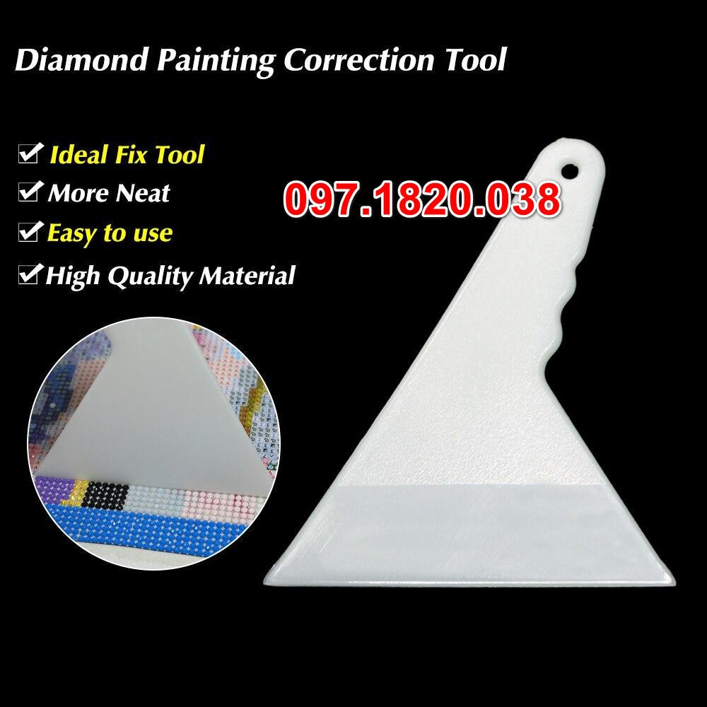 Dụng cụ sửa tranh đá gạt đá thẳng hàng, cây sửa tranh đá thẳng đẹp + 1 bút đính đá đầu 3 viên