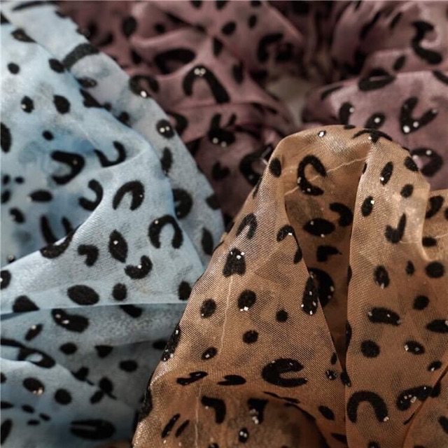 🥨Chun cột tóc scrunchie voan da báo