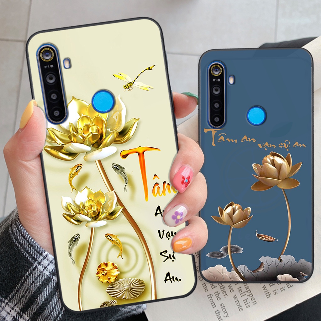 Ốp lưng Realme 5 / 5 Pro / C3 phiên bản cha mẹ - vợ chồng- chữ thư pháp Tâm, nhẫn, phúc lộc thọ cực đẹp và ý nghĩa